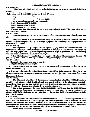 Đề thi thử môn Hóa học Lớp 9 - Lần 2